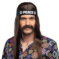 Carnaval verkleed snorren - hippie - old school - donkerbruin - zelfklevende namaak snor Carnaval verkleed snorren - hippie - old school - donkerbruin - zelfklevende namaak snor