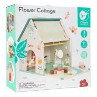 Classic World houten poppenhuisje met tuintje, 10dlg.