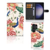 Telefoonhoesje | Met pasjeshouder | voor Samsung Galaxy S24 Ultra Pink Peacock