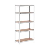 Stellingkast - 100 x 50 x 200 cm - voor 5 x 150 kg - Grijs Stellingkast - 100 x 50 x 200 cm - voor 5 x 150 kg - Grijs