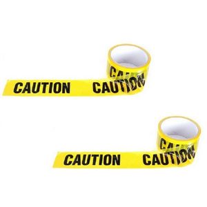 2x Plastic afzetlint Caution - Markeerlinten
