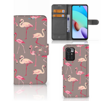Xiaomi Redmi 10 Telefoonhoesje met Pasjes Flamingo - thumbnail