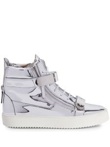 Giuseppe Zanotti baskets montantes Coby à effet métallisé - Argent