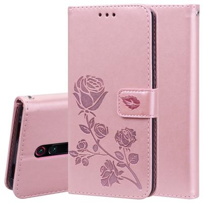 Rose reliëf horizontale Flip PU lederen draagtas met houder & kaartsleuven & portemonnee voor Xiaomi Redmi K20/K20 Pro (Rose goud)
