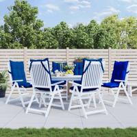 VidaXL Stoelkussens 6 st hoge rug oxford stof koningsblauw