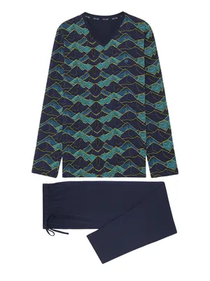 HOM - Long Sleepwear - Lino - navy, Maat:XL