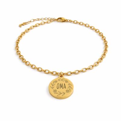 Gegraveerde ’Je wordt oma’ armband - Stainless steel - Goud