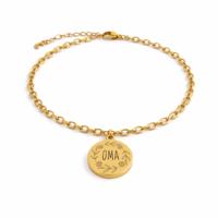 Gegraveerde ’Je wordt oma’ armband - Stainless steel - Goud