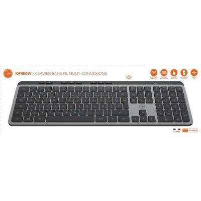 Draadloos toetsenbord - Platte toetsen - MOBILITY LAB - KP450W - AZERTY - FR - Meerdere aansluitingen - Zwart