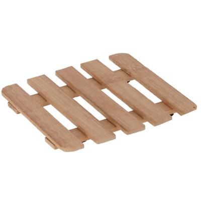 Pannenonderzetter - hout - vierkant - 15x15 cm - compact - klassiek - stevig