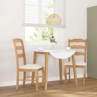 Eetkamerstoelen met kussens 2 stuks natuurlijk massief hout rubber