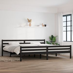 Bedframe massief hout zwart 180x200 cm 6FT Super King