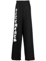 VETEMENTS pantalon de jogging en coton à logo imprimé - Noir