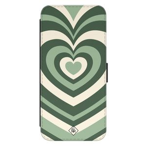 Samsung Galaxy S22 flipcase - Hart swirl groen