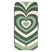 Samsung Galaxy S22 flipcase - Hart swirl groen