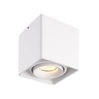 Vierkante LED Opbouwspot Esto - Kantelbaar - Dimbaar - 2700K warm wit - 4 Watt 345 lumen - GU10 - Plafondspot - Voor binnen - Vervangbare afdekring - Wit