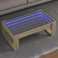 Salontafel met Infinity LED 90x53x30 cm sonoma eikenkleurig