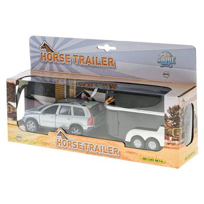 Bongers Speelgoed Kids globe die-cast volvo xc90 met paardentrailer, 27cm