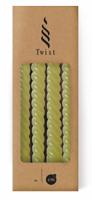 Twist kaarsen set 4 stuks dia. 2.2 x H 19 cm groen - Hortus