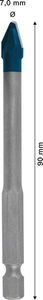 Bosch Accessoires Expert HardCeramic HEX-9 boor 7 x 90 mm - 1 stuk(s) - 2608900591
