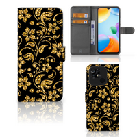 Xiaomi Redmi 10C Hoesje Gouden Bloemen