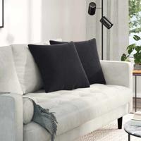 VidaXL Sofa kussens 2 stuks zwart 50 x 50 cm cordstof