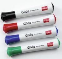 Nobo Glide whiteboardmarker, pak van 4 stuks, geassorteerde kleuren