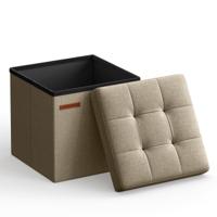 Opvouwbare bank van 30 cm met opbergruimte, Camelbruin