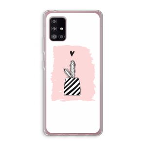 Zwart-wit cactus: Samsung Galaxy A51 5G Transparant Hoesje