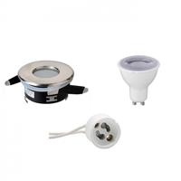 Dimbare LED Inbouwspots Rond IP65 - GU10 - Mat Chroom - 6W - 4200K