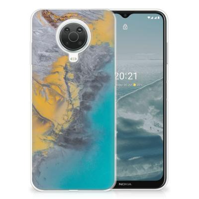 Nokia G20 | G10 | TPU | Siliconen hoesje | Marble Blue Gold