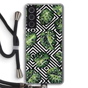 Geometrische jungle: Samsung Galaxy S21 FE Transparant Hoesje met koord