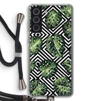Geometrische jungle: Samsung Galaxy S21 FE Transparant Hoesje met koord
