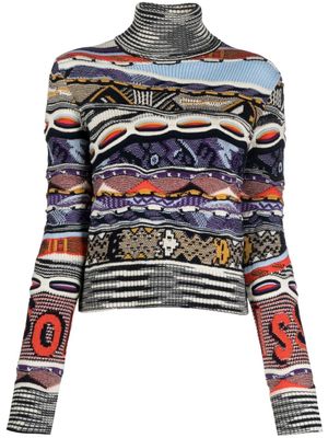 Missoni pull en maille à col roulé - Violet