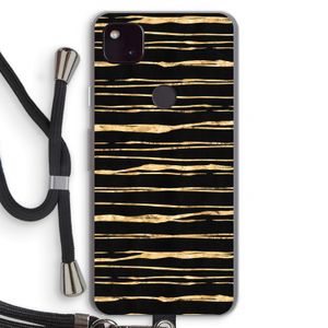 Gouden strepen: Pixel 4a 5G Transparant Hoesje met koord