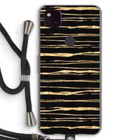 Gouden strepen: Pixel 4a 5G Transparant Hoesje met koord