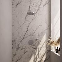 BRAUER Stripe Thermostatische Inbouw Regendouche - 3-weg - rond - SET 38 - 25cm douchekop - gebogen muurarm - staaf handdouche - doucheslang - wandaansluitbocht - chroom 5-CE-439