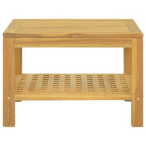 The Living Store Salontafel Massief Teakhout - Vierkante Uitsparingen - 60 x 60 x 40 cm