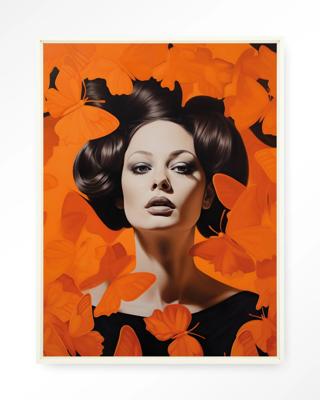 Urban Cotton Wandkleed 'Abby' 145 x 190cm in Floating Frame - off white