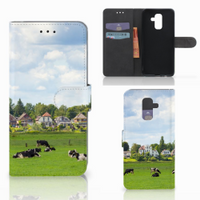Samsung Galaxy A6 Plus 2018 Telefoonhoesje met Pasjes Koeien - thumbnail