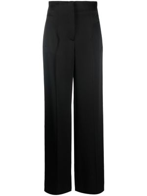 Alberta Ferretti pantalon droit à détail de plis - Noir