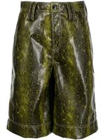 GANNI short en cuir artificiel à logo imprimé - Vert