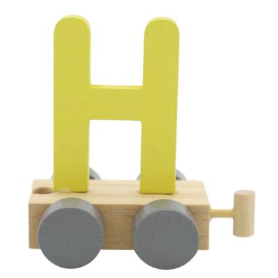 JeP kids houten treinletter H-geel JeP kids houten treinletter H-geel