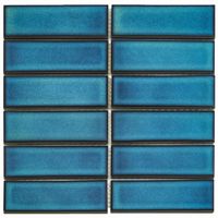 The Mosaic Factory Barcelona mozaïektegel - 29.1x29.7cm - wandtegel - Rechthoek - Porselein Azure Blue speckle Glans AF45625 - thumbnail