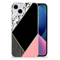 iPhone 15 Plus | TPU Hoesje | Zwart Roze Vormen