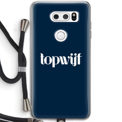 Topwijf Navy: LG V30 Transparant Hoesje met koord
