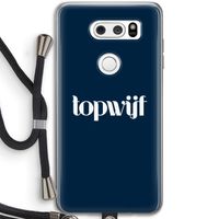 Topwijf Navy: LG V30 Transparant Hoesje met koord