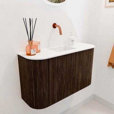 Toiletmeubel Mondiaz Joya | 73.2 cm | Meubelkleur Walnut | Faye wastafel Talc Midden | Zonder kraangat(en) Toiletmeubel Mondiaz Joya | 73.2 cm | Meubelkleur Walnut | Faye wastafel Talc Midden | Zonder kraangat(en)