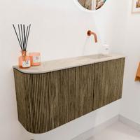 Toiletmeubel Mondiaz Joya Dlux | 91.6 cm | Meubelkleur Dusk | Faye wastafel Frappe Wasbak Rechts | Zonder kraangat(en)
