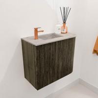 Toiletmeubel Mondiaz Joya Dlux | 51.6 cm | Meubelkleur Shadow | Faye wastafel Glace Wasbak Links | 1 kraangat